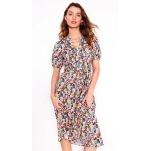 Boden Sofia Trim Jersey Midi Dress Women Size 12 New